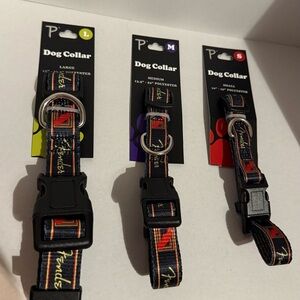 Fender Dog Collar Trio - Black with Red and Yellow Highlights